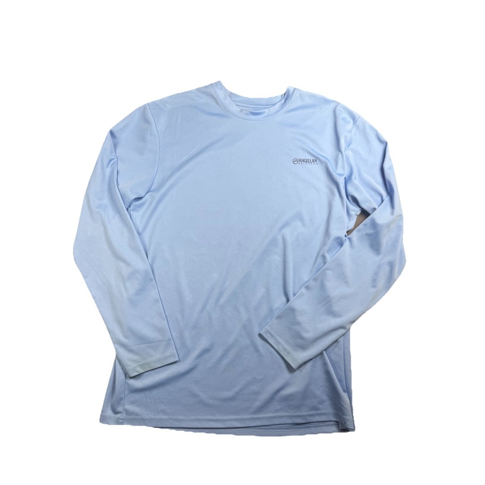 Magellan Outdoors Shirt Medium Blue‎ Fishing Gear Long Sleeve Performance Dog - Picture 2 of 5